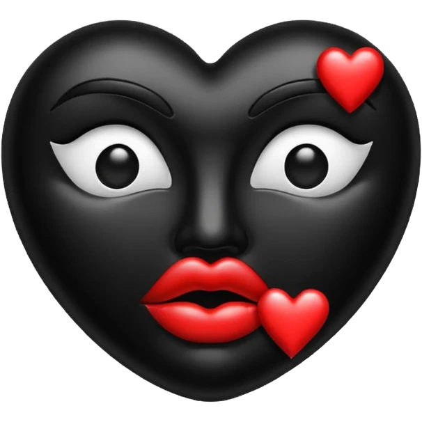 Kiss sign in black emoji