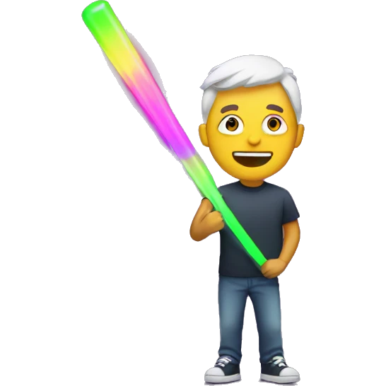 Guy with glowsticks emoji