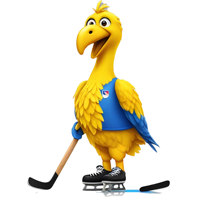 Big bird playing hockey emoji