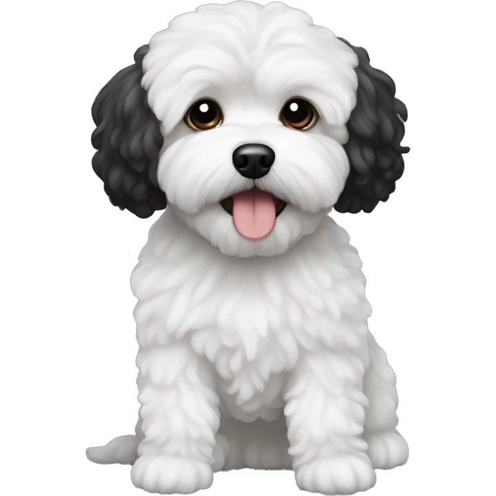 A Maltipoo dog black emoji