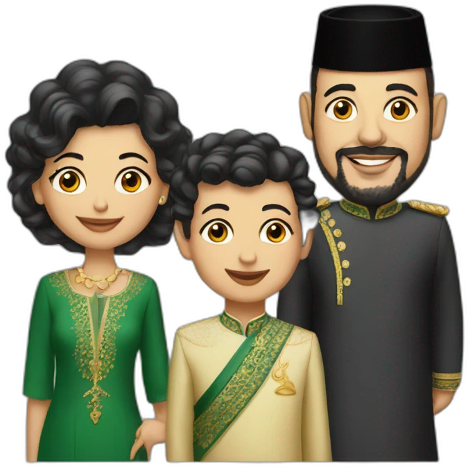 Mohammed VI with his family  emoji