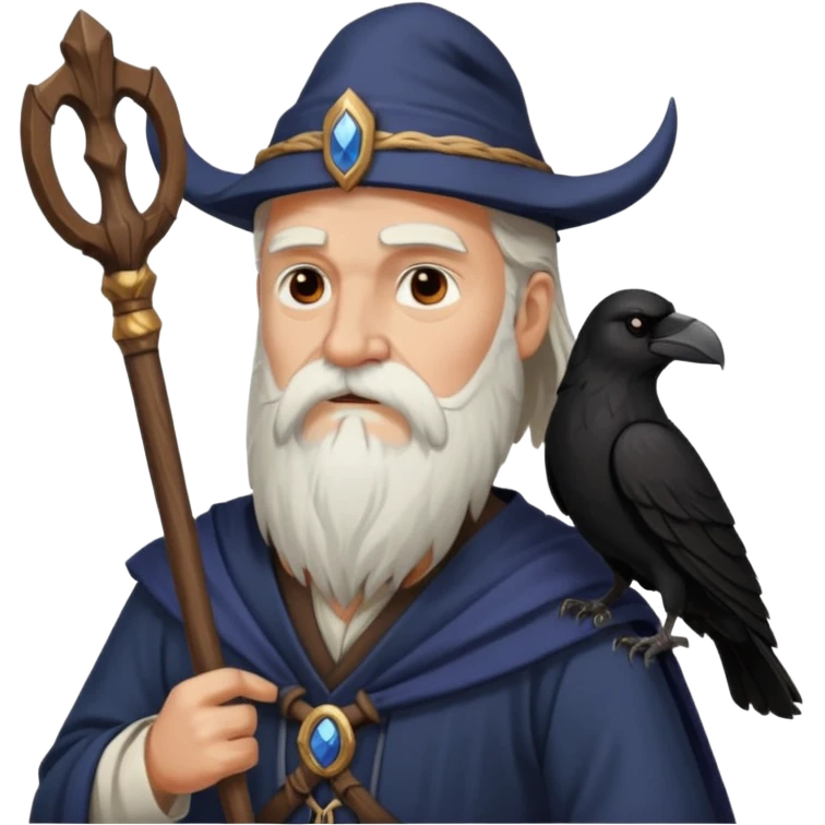 Odin – Long beard, staff, raven









 emoji