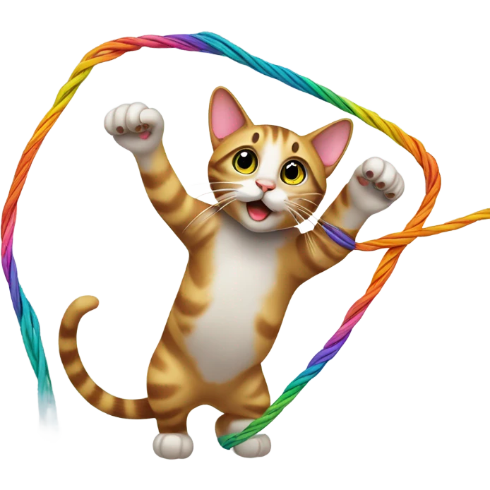 Cat with string emoji