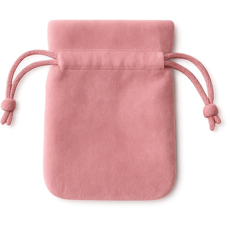 pink velvet jewelry pouch emoji