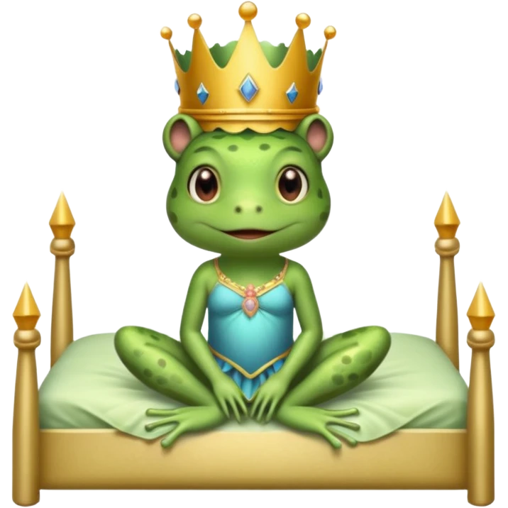 frog princess sitting on bed emoji