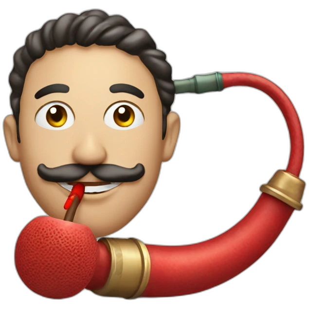 Turkish Rounded smile smoking hookah emoji