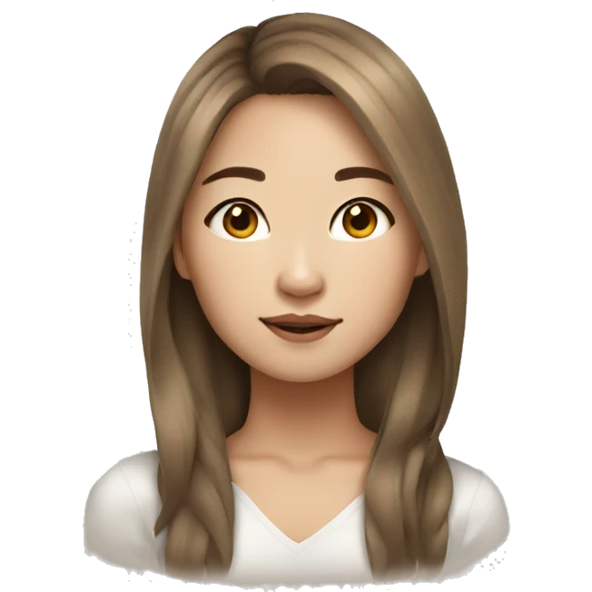 stunning asian girl light brown hair  emoji