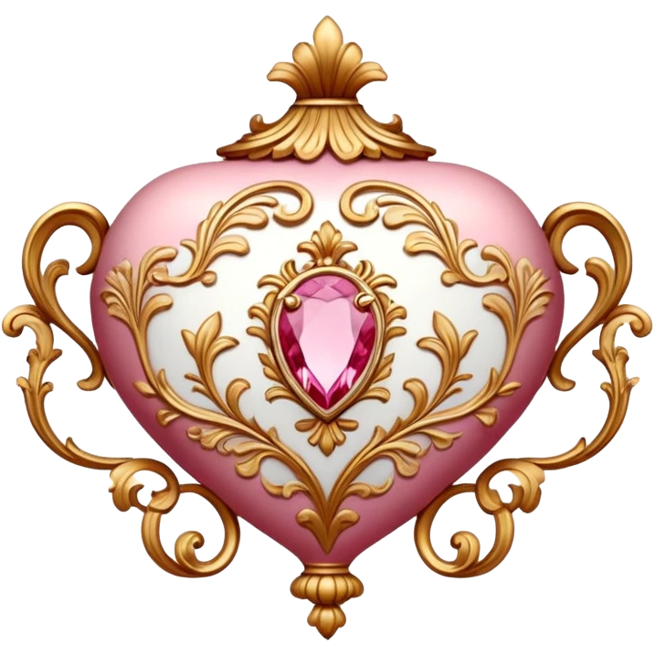 Reddish-pinkish and gold and white romantic vintage aesthetic emoji