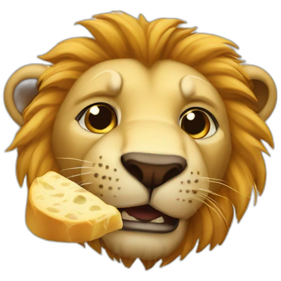 Lion qui mange emoji