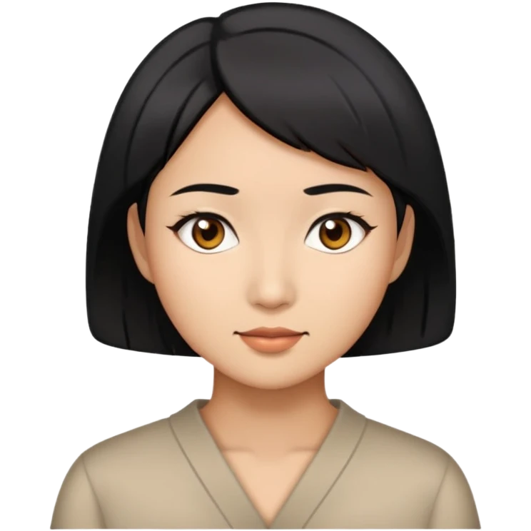 Asian woman model with short black hair emoji