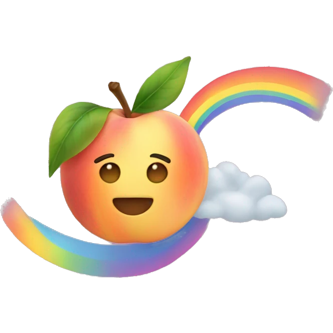 Peaches with rainbows  emoji