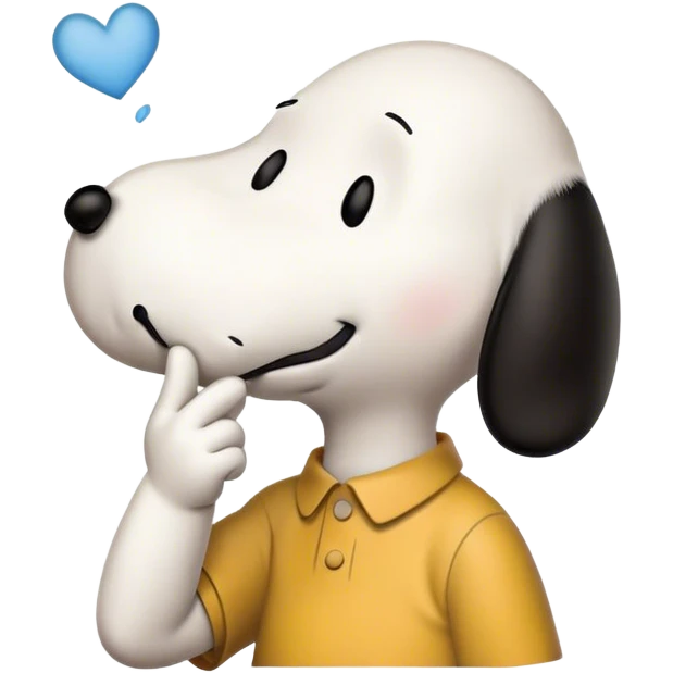 snoopy from Charlie Brown blowing a kiss emoji