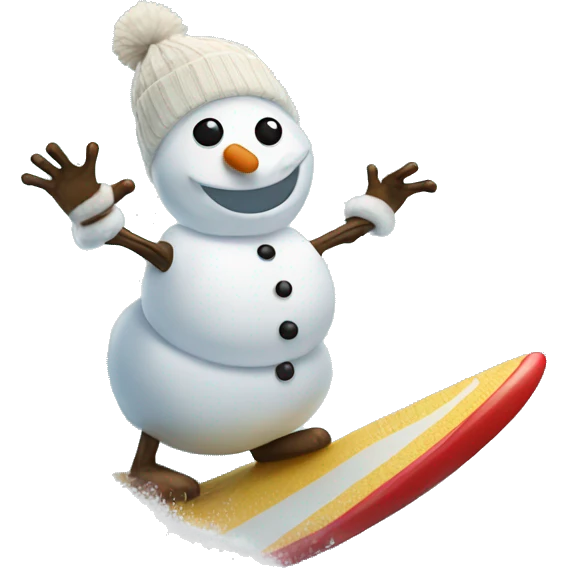 snowman surfing emoji