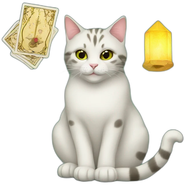 cat and tarot cards emoji