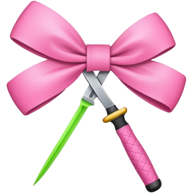Pink bow knife emoji