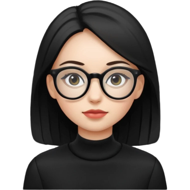 girl naked big boobs with eye glasses full black emoji