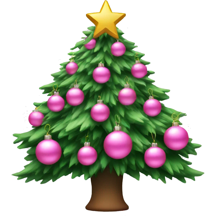 Christmas tree with pink ornaments  emoji