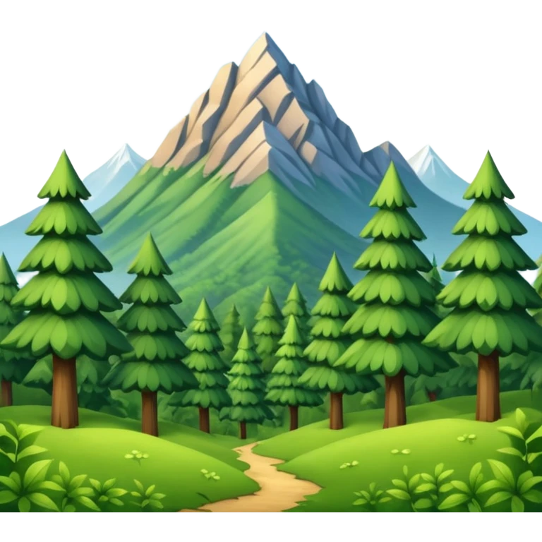 Forest with mountain view emoji