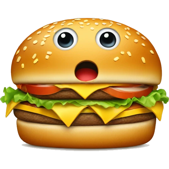 Burger mit Pommes das Augen hat  emoji