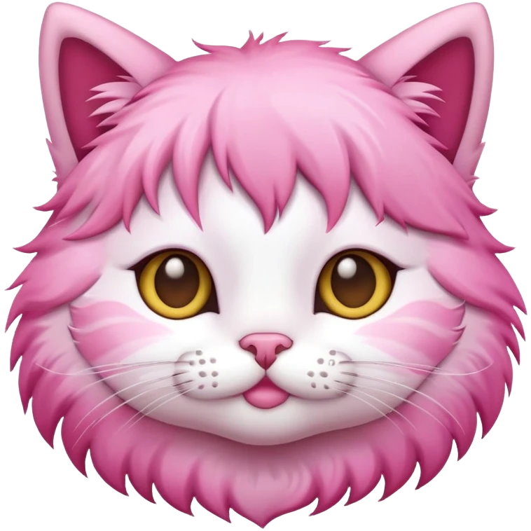 cute cat with pink emoji