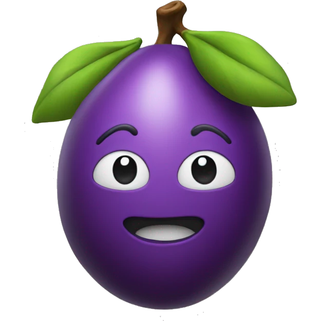 3D plum emoji