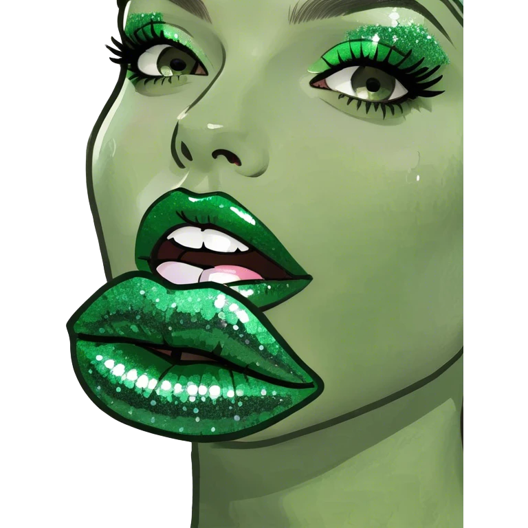 Lips with glitter  emoji