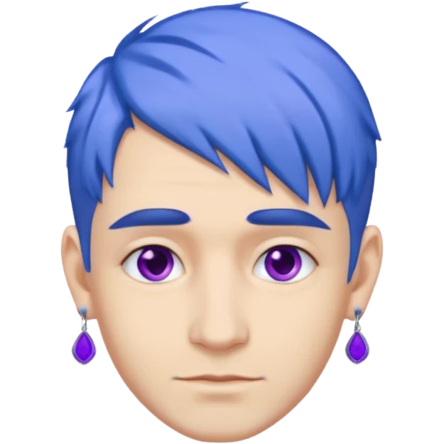 blue haired man with purple earrings emoji