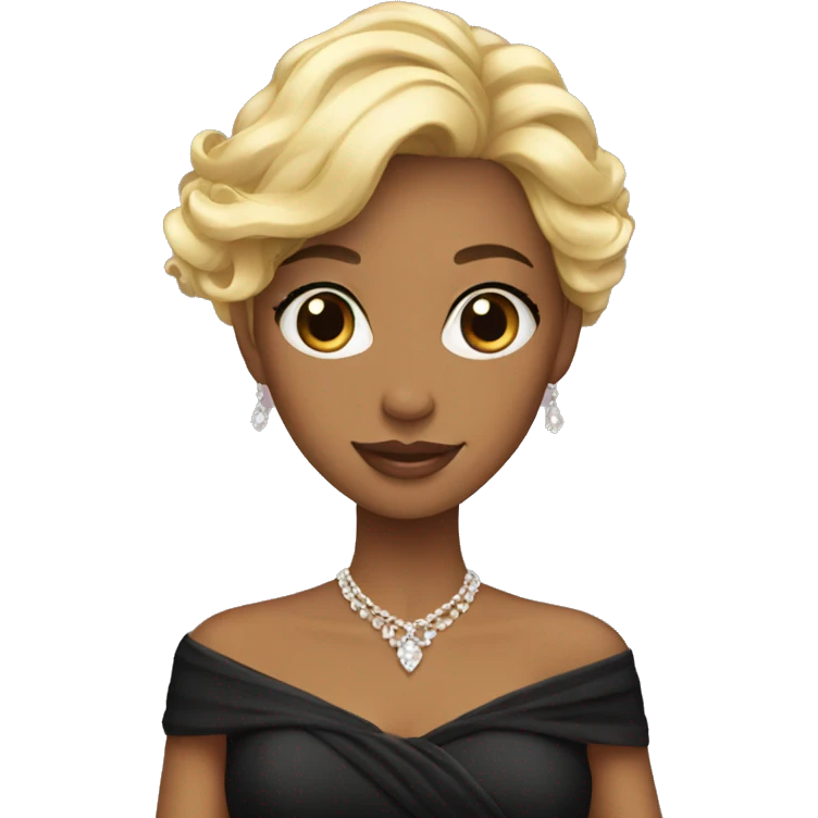 Black dress princess blonde emoji