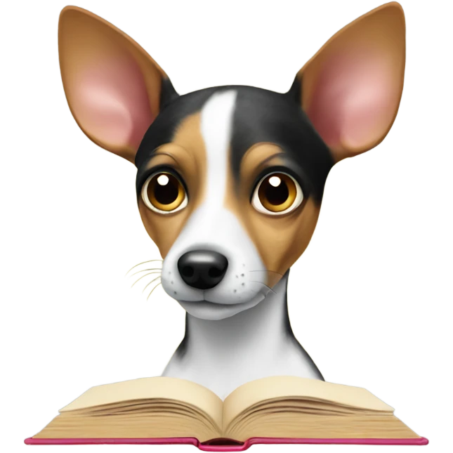 Rat terrier studying  emoji