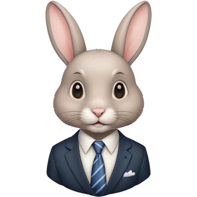 Rabbit short hair and tie emoji