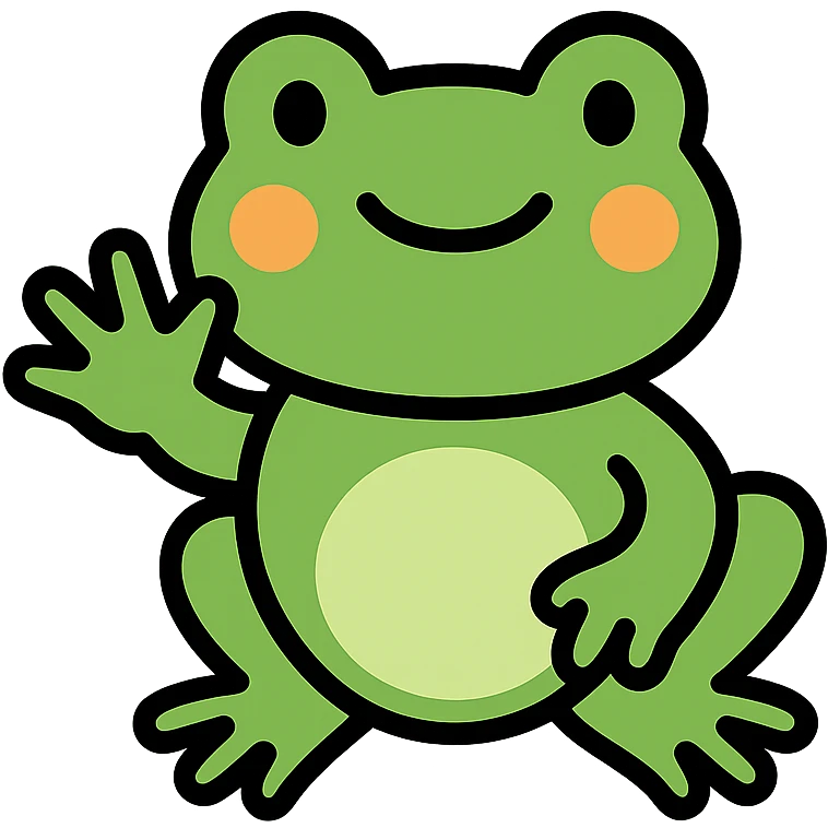 smiling frog waving emoji