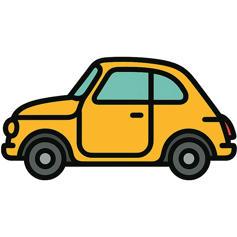 Fiat 500 car icon, clean and simple, modern style emoji