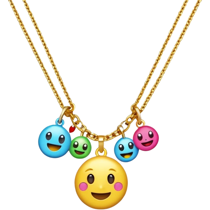 multicolored necklace, 3d emogis emoji