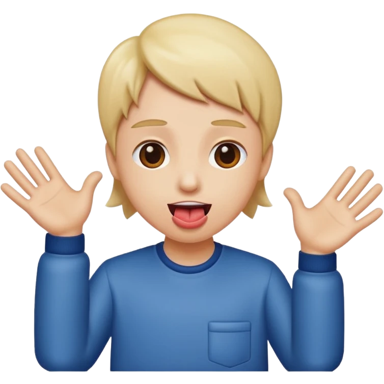 Tongue out with hands to the side emoji