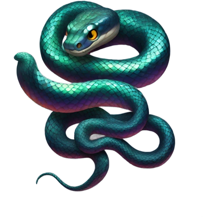 Dark iridescent emoji snake  emoji