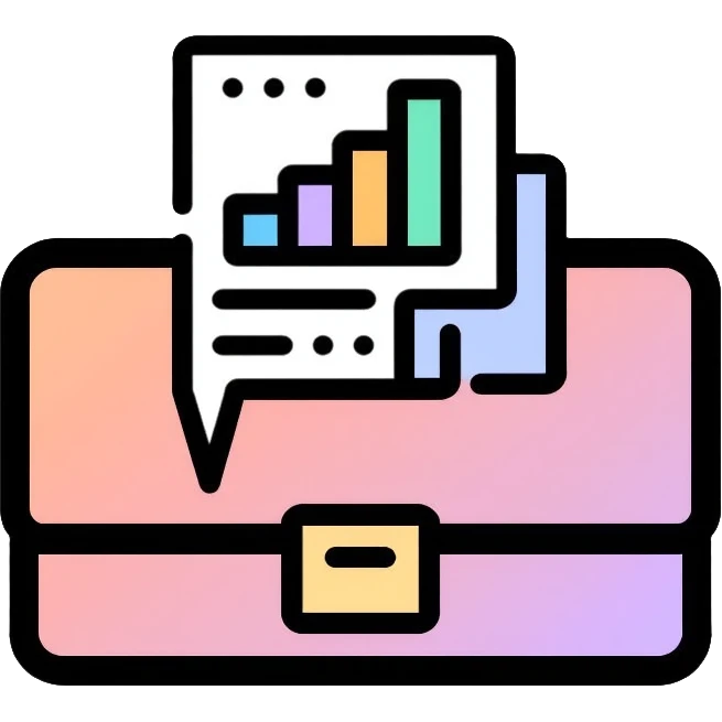 Manager icon with briefcase and organizational chart emoji