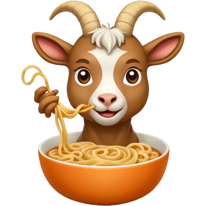 goat eating noodle emoji