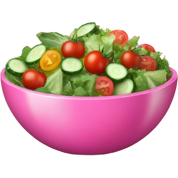 Pink bowl of salad with glitter  emoji