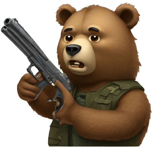 Bear with gun emoji