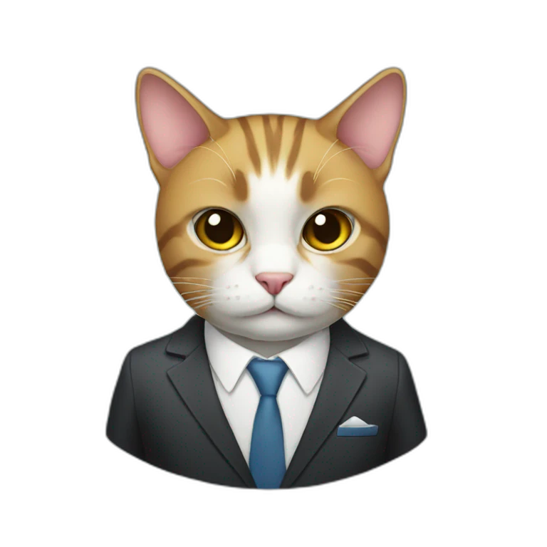 Cat in a suit emoji