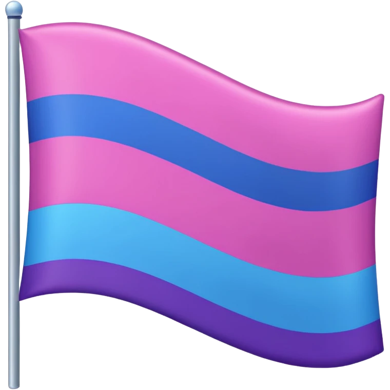 I want a flag, I want the first stripe at the very top of the flag to be pink 🩷. The middle stripe will be the color purple 💜. And finally the bottom stripe will be the color blue 💙. Only those three colors in that exact order. Make the colors more vibrant emoji