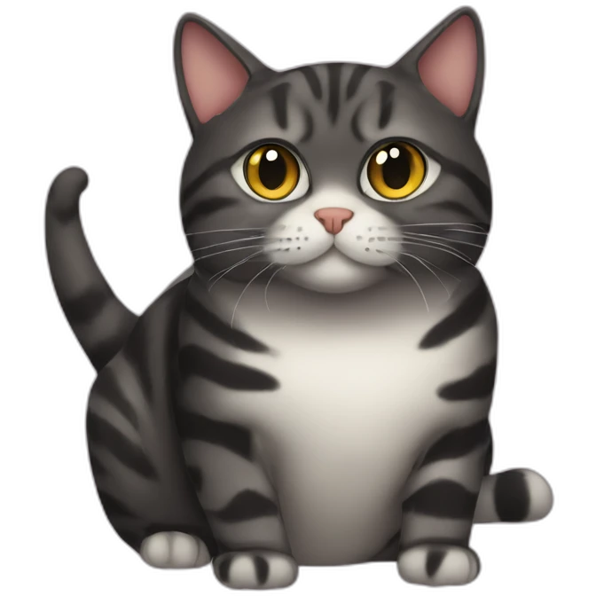 Chubby tabby cat and black cat emoji
