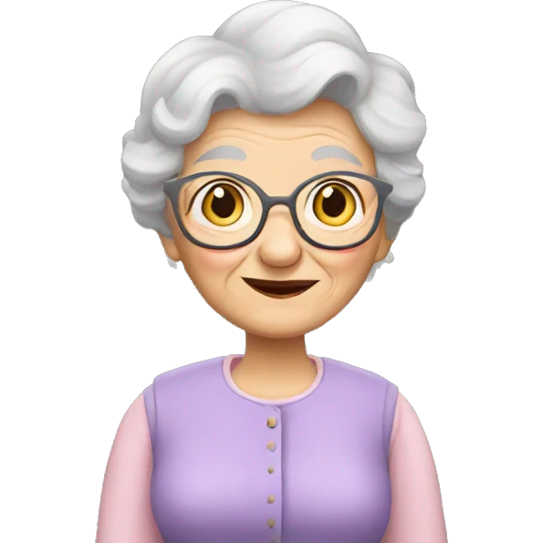 Granny with a friends emoji
