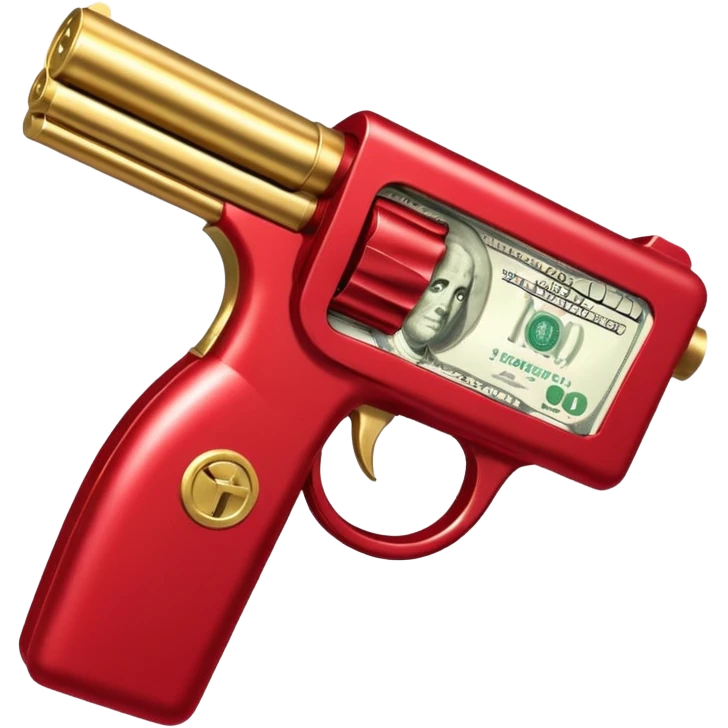 Red Tiktok money gun "Sugar Daddy" titled emoji