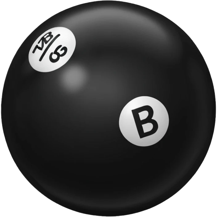 Black pull Ball with MB written on it emoji