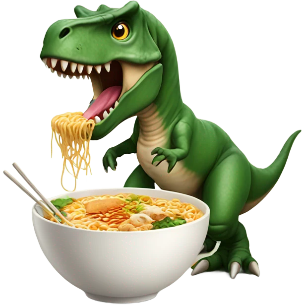 T rex with a Ramen bowl  emoji