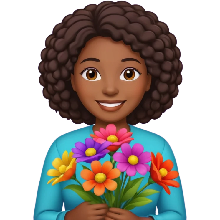 Flower Vendor balck woman emoji