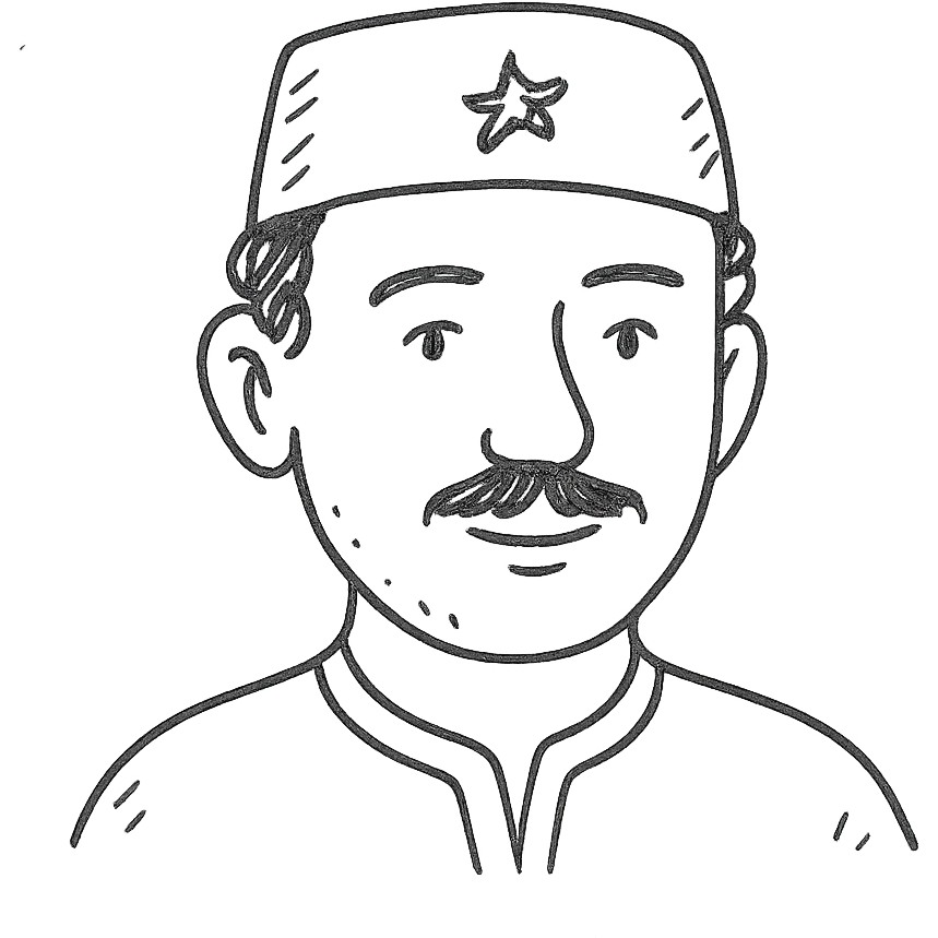 Tatar man with traditional hat emoji