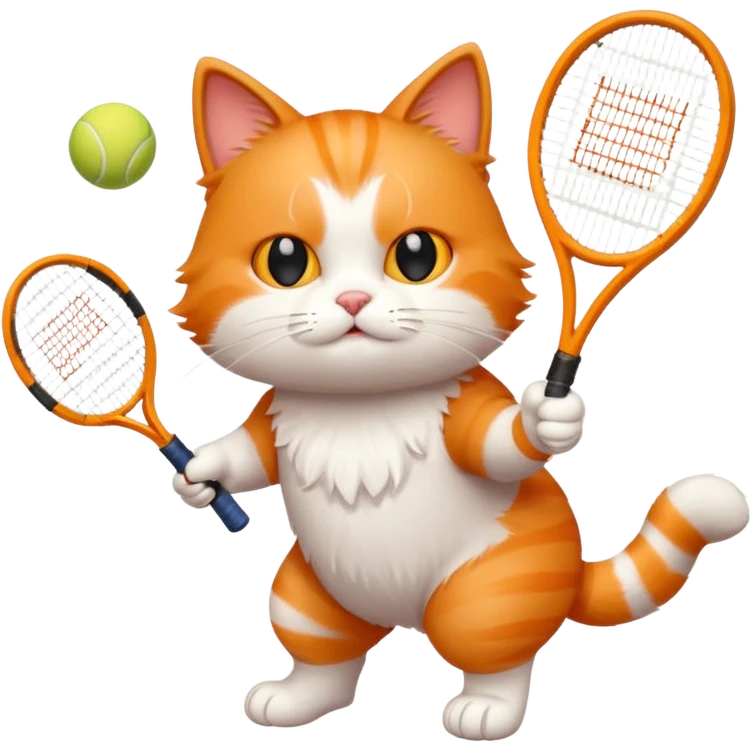 cat playing tennis emoji