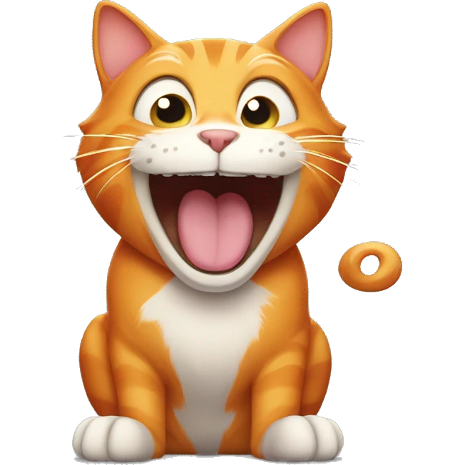 orange cat laughing out loud with tear and open mouth  emoji